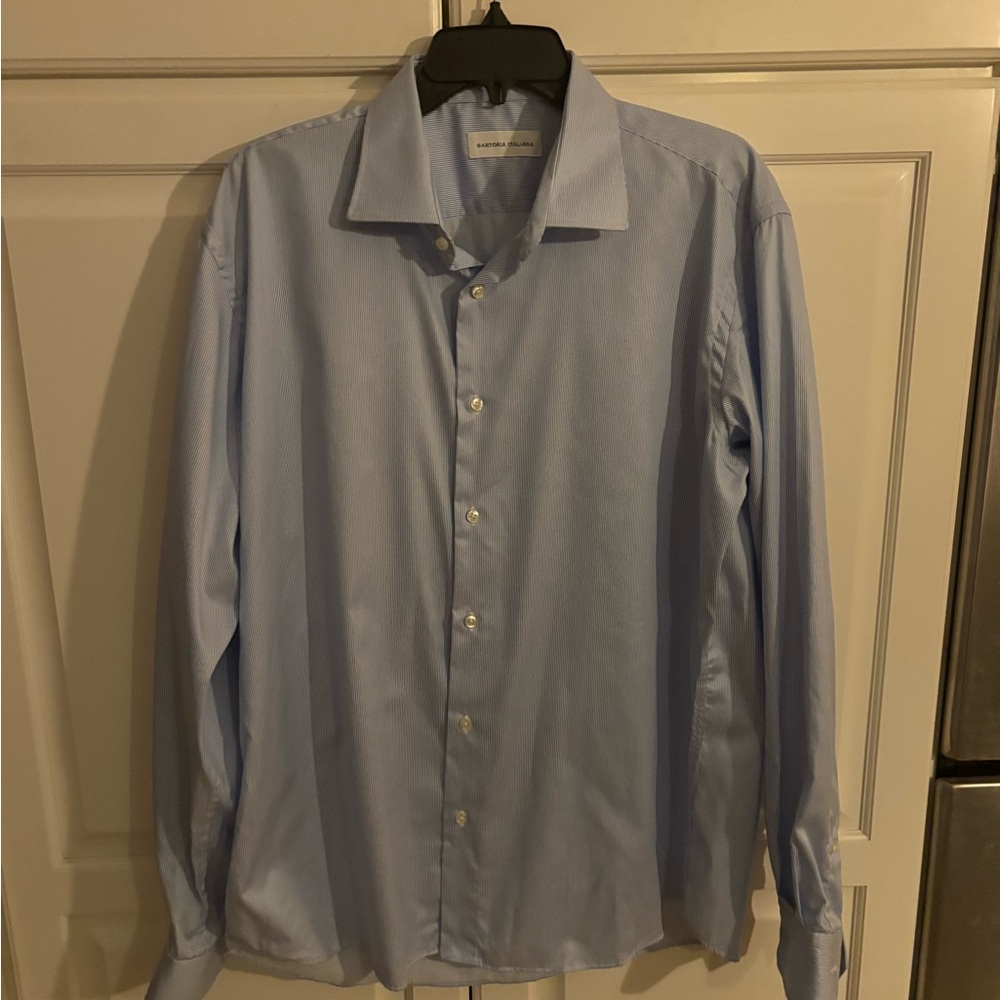 Sartoria‎ Italiana Mens Shirts Size 17.5 long sleeves dress shirt